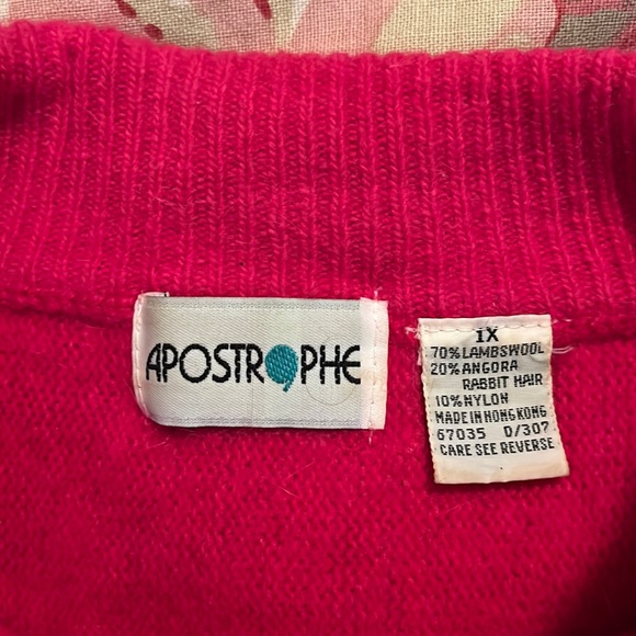 Vintage 60s APOSTROPHE Size Medium Puilovrt Lambswool Angota Batwing Sweater - Picture 7 of 10